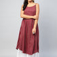 InWeave Women's Maroon Zig Zag Print Strappy Kurta - Swadesiicart