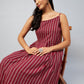 InWeave Women's Maroon Zig Zag Print Strappy Kurta - Swadesiicart