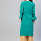 InWeave Women's Aqua Blue Organza Sleeve Gota Work Kurta - Swadesiicart