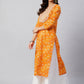 InWeave Women's Canary Orange Work Straight Kurta - Swadesiicart