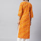 InWeave Women's Canary Orange Work Straight Kurta - Swadesiicart