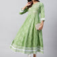 InWeave Women's Mint Green Mirror Work Anarkali Kurta - Swadesiicart