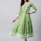 InWeave Women's Mint Green Mirror Work Anarkali Kurta - Swadesiicart