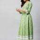 InWeave Women's Mint Green Mirror Work Anarkali Kurta - Swadesiicart