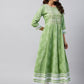 InWeave Women's Mint Green Mirror Work Anarkali Kurta - Swadesiicart