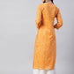InWeave Women's Mustard Lehriya Work Kurta - Swadesiicart