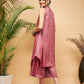 InWeave Wine Lurex Short Kurta - Swadesiicart