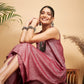 InWeave Wine Lurex Short Kurta - Swadesiicart
