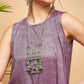 InWeave Mauve Lurex Short Kurta - Swadesiicart