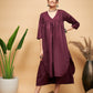 InWeave Wine Solid Flared Kurta - Swadesiicart