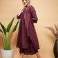 InWeave Wine Solid Flared Kurta - Swadesiicart