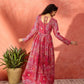 InWeave Fuchsia Sweetheart Neck Anarkali Kurta - Swadesiicart