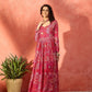 InWeave Fuchsia Sweetheart Neck Anarkali Kurta - Swadesiicart