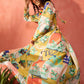 InWeave Lime Green Leaf Sweetheart Neck Long Anarkali Kurta - Swadesiicart