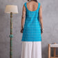 InWeave Cyan Blue Ikkat Kantha Kurta - Swadesiicart