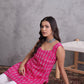 InWeave Fuchsia Ikkat Kantha Kurta - Swadesiicart