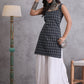 InWeave Black Ikkat Kantha Kurta - Swadesiicart