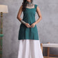 InWeave Emerald Green Kantha Striped Kurta - Swadesiicart
