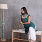 InWeave Emerald Green Kantha Striped Kurta - Swadesiicart