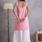 InWeave Pink Kantha Striped Kurta - Swadesiicart