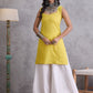 InWeave Yellow Kantha Kurta - Swadesiicart