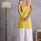 InWeave Yellow Kantha Kurta - Swadesiicart