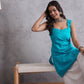 InWeave Cyan Blue Kantha Striped Kurta - Swadesiicart