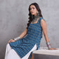 InWeave Blue Ikkat Kantha Kurta - Swadesiicart
