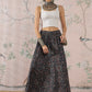 InWeave Navy Maroon Ajrakh Fr Skirt - Swadesiicart