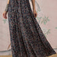 InWeave Navy Maroon Ajrakh Fr Skirt - Swadesiicart