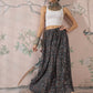 InWeave Navy Maroon Ajrakh Fr Skirt - Swadesiicart