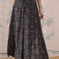 InWeave Navy Maroon Ajrakh Fr Skirt - Swadesiicart