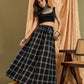 InWeave Black Plaid Check Skirt - Swadesiicart