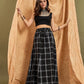InWeave Black Plaid Check Skirt - Swadesiicart