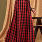 InWeave Black Red Check Skirt - Swadesiicart