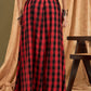 InWeave Black Red Check Skirt - Swadesiicart