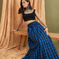 InWeave Ink Blue Black Check Skirt - Swadesiicart