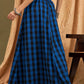 InWeave Ink Blue Black Check Skirt - Swadesiicart