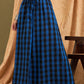 InWeave Ink Blue Black Check Skirt - Swadesiicart