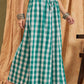 InWeave Light Blue Big Check Skirt - Swadesiicart