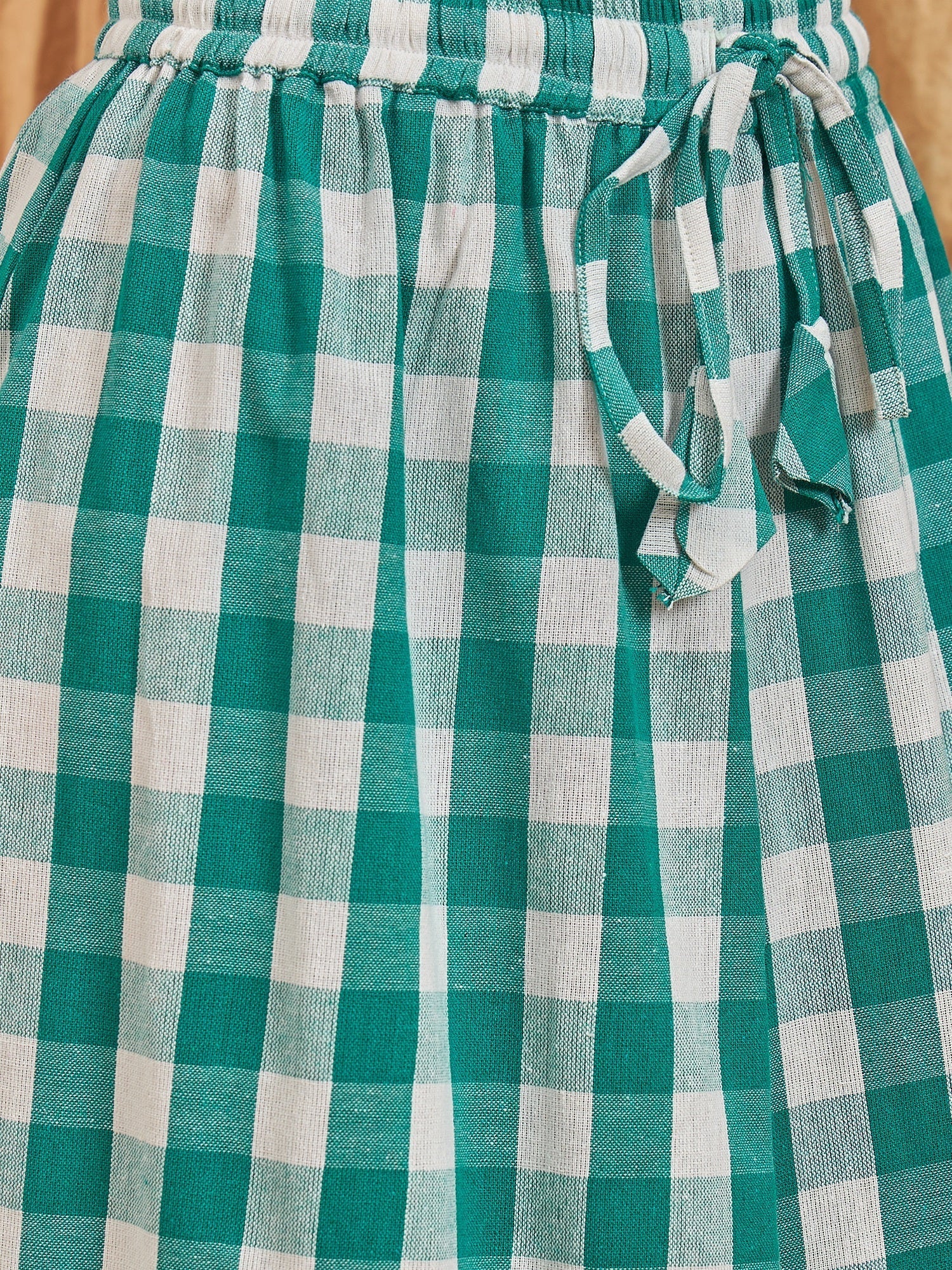 InWeave Light Blue Big Check Skirt - Swadesiicart