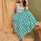 InWeave Light Blue Big Check Skirt - Swadesiicart