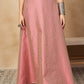 InWeave Light Pink Brocade Side Slit Skirt - Swadesiicart