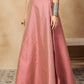 InWeave Light Pink Brocade Side Slit Skirt - Swadesiicart