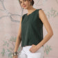InWeave Dark Green Sleeveless Kantha Top - Swadesiicart