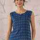 InWeave Blue Ikkat Kantha W/S Top - Swadesiicart