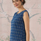 InWeave Blue Ikkat Kantha W/S Top - Swadesiicart