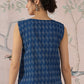 InWeave Blue Ikkat Kantha W/S Top - Swadesiicart