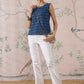 InWeave Blue Ikkat Kantha W/S Top - Swadesiicart