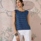 InWeave Blue Ikkat Kantha W/S Top - Swadesiicart
